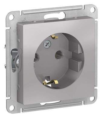 Schneider AtlasDesign мех. роз. СУ 1 мест. алюминий (пласт. осн., земля) ATN000343 (арт. 662439)