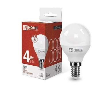 ASD/inHome VC шар P45 E14 4W(380lm) 4000К 4K 83x45 (без пульсации) 0531 (арт. 725408)