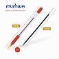 Ручка шариковая масляная с грипом MUNHWA "MC Gold", КРАСНАЯ, корпус прозрачный, узел 0,5 мм, линия письма 0,3 мм, BMC-03 (арт. 142779)