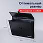 Папка-портфель пластиковая BRAUBERG А4+ (390х260х40 мм), 3 отделения, фактура линейная, черная, 221389 (арт. 221389)