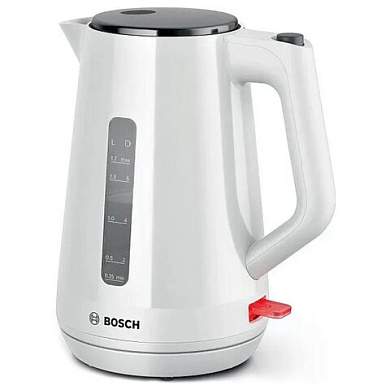 Чайник BOSCH TWK1M121, 1,7 л, 2400 Вт, закрытый нагревательный элемент, пластик, белый (арт. 458593)