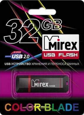 Флэш-диск USB 32GB Mirex KNIGHT BLACK (блистер) (арт. 379571)