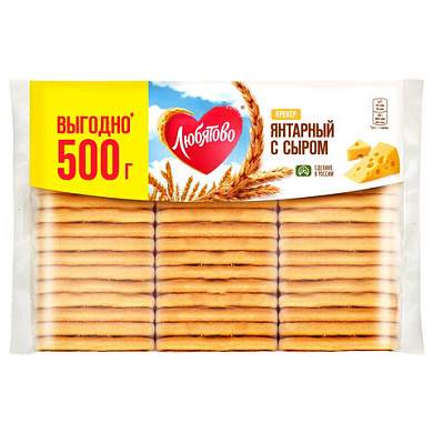 Крекер ЛЮБЯТОВО "Янтарный" с сыром, 500 г, 7200019000_864 (арт. 624853)