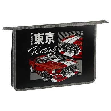 Папка для тетрадей 1 отделение, ArtSpace "Tokyo Racing", А4, пластик, на молнии (арт. 380271)