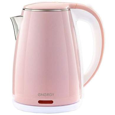 Чайник электр. Energy E-261 (диск, 1,8л) 1,5кВт, двойной корпус, нерж.сталь/металл, розовый, 164142 (арт. 849558)