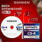 Диск CD-R SONNEN, 700 Mb, 52x, Slim Case (1 штука), 512572 (арт. 512572)