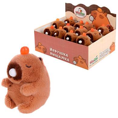 Игрушка пищалка мягкая "Капибара со жвачкой", высота 11 см, WOOZOO (ВУЗУ), 666198 (арт. 666198)