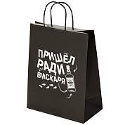 Пакет подарочный (1 штука) 26х13х32 см (L) "Пришел ради вискаря!", крафт, ЗОЛОТАЯ СКАЗКА, 700842 (арт. 700842)
