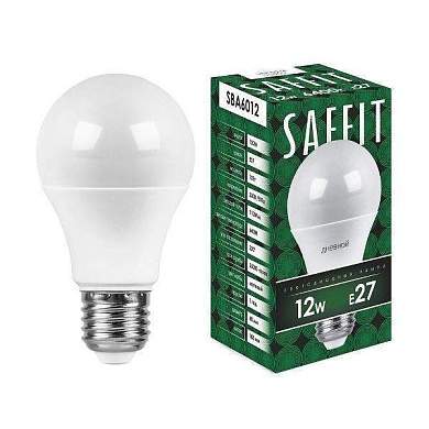 Saffit ЛОН А60 E27 12W(1100Lm) 6400K 6K матовая 112x60  SBA6012 55009 (арт. 619330)