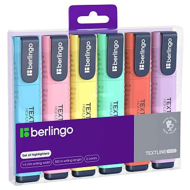 Набор текстовыделителей Berlingo "Textline HP500" 6цв., 1-5мм, PET-бокс с ЕП (арт. 374571)