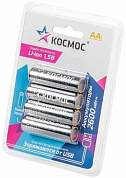 Аккумулятор Космос R6/AA Li-ion 1,5V 2600mWh (~1700mAh) прямой заряд через USB-C 4BL KOCR6Li2600mWh4BL (арт. 913549)