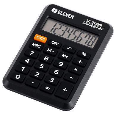 Калькулятор карманный Eleven LC-210NR, 8 разрядов, питание от батарейки, 64*98*12мм, черный (арт. 339229)