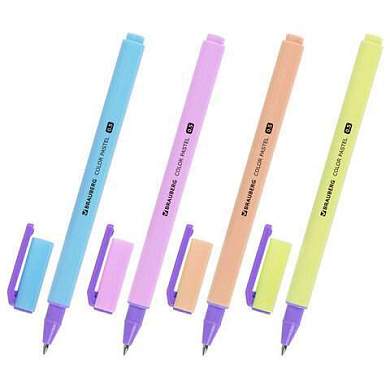 Ручка гелевая BRAUBERG "COLOR PASTEL", СИНЯЯ, корпус ассорти, узел 0,5, линия 0,35 мм, 144121 (арт. 144121)