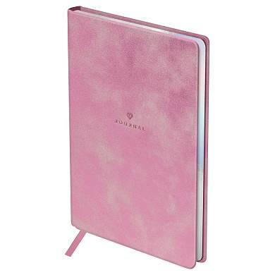 Ежедневник недатированный, А5, 136л., кожзам, BG "Shimmer. Pink", розовый, голографический срез (арт. 370248)