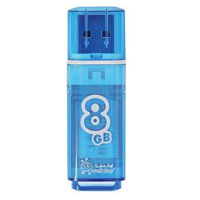 Флеш-диск 8 GB, SMARTBUY Glossy, USB 2.0, синий, SB8GBGS-B (арт. 512178)