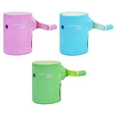 Точилка механическая BRAUBERG KIDS, для простых и цветных карандашей, цвет корпуса ассорти, 272006 (арт. 272006)