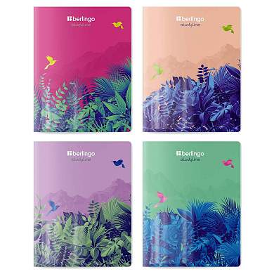 Тетрадь 48л., A5, клетка Berlingo "Flower Art", 80г/м2, софт-тач, ассорти (арт. 380576)