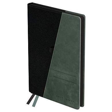 Ежедневник недатированный, А5, 136л., твердый переплет, кожзам, BG "Tandem. Black-mint", черный/серый, цветной срез, карман (арт. 369932)