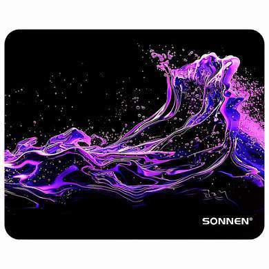 Коврик для мыши SONNEN "NEON SPLASH" резина+ткань, 250х200х2мм, 513957 (арт. 513957)