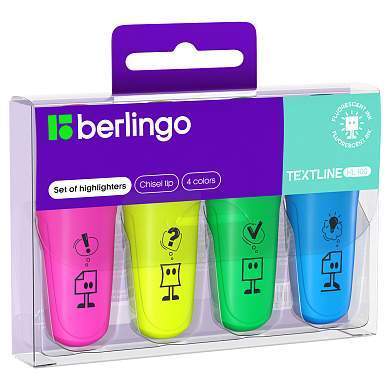 Набор текстовыделителей Berlingo "Textline HL100" мини, 04цв., 1-5мм, европодвес (арт. 319407)