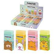 Ластик FUNSTER (ФАНСТЕР) "ANIMALS", 50х24х10 мм, прямоугольный, картонный держатель, экологичный ПВХ, ассорти, 272730 (арт. 272730)