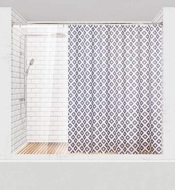Штора для ванной Икат 200 (В)*180 (Ш)см, 12 колец, люверсы, PEVA, 75277 Master House (арт. 800238)