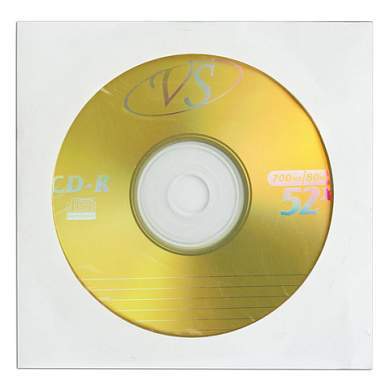 Диск CD-R VS, 700 Mb, 52х, бумажный конверт (1 штука) (арт. 511554)