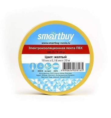 Smartbuy Изолента 19/20 0.18Х19Мм, 20 Метров, Желтая (Sbe-It-19-20-Y) (арт. 613204)
