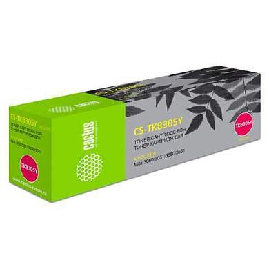 Тонер-картридж CACTUS (CS-TK8305Y) для KYOCERA TASKalfa 3050/3051/3551, желтый, ресурс 15000 стр. (арт. 321050)