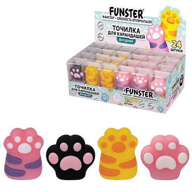 Точилка фигурная FUNSTER (ФАНСТЕР) "Лапка 1", 1 отверстие, ассорти, в дисплее, 274058 (арт. 274058)