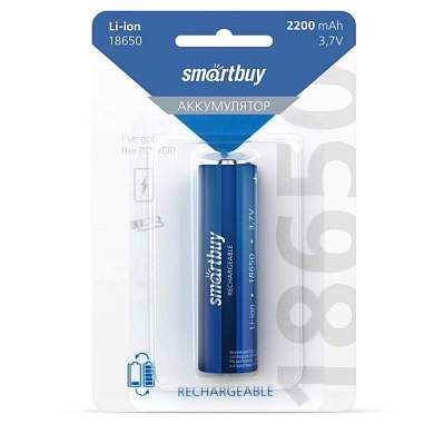 Аккумулятор Li-Ion Smartbuy Li18650-2200Mah Bl1 (Sbbr-18650-1B2200) (арт. 695402)