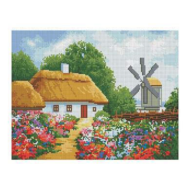 Алмазная мозаика ТРИ СОВЫ "Хутор", 30*40см, холст, картонная коробка с пластиковой ручкой (арт. 344288)