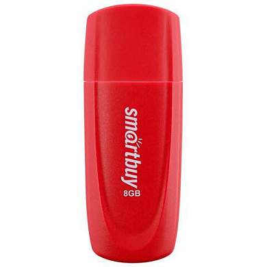 Флеш-диск 8 GB SMARTBUY Scout USB 2.0, красный, SB008GB2SCR (арт. 513760)