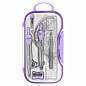 Готовальня BRAUBERG SCHOOL KIT, 11 предметов, циркуль 115 мм, циркуль 125 мм, чертежные принадлежности, лавандовый цвет, 210714 (арт. 210714)