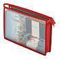 Папка для тетрадей А4 ПИФАГОР, пластик, молния сверху, прозрачная, красный, 272108 (арт. 272108)
