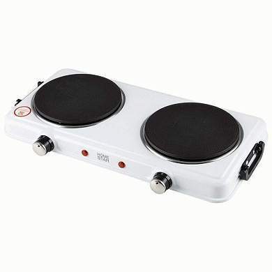 Электроплитка HOMESTAR HS-1110, 2 конфорки, диск, 1кВт+1кВт, белая 104913 (арт. 845430)