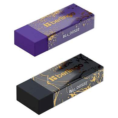 Ластик Berlingo "Golden Shade", прямоугольный, Eco-Pvc, 48*18*10мм, ассорти (арт. 370979)
