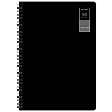 Тетради ДЭК А4 96 л. КОМПЛЕКТ 2 шт., BRAUBERG, гребень, клетка, 80 г/м2, Soft-Touch, "Black Classic", 405584 (арт. 405584)