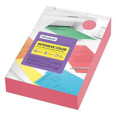 Бумага цветная OfficeSpace "Intensive Color", А4, 80г/м2, 500л., (красный) (арт. 361620)