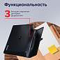 Папка-портфель пластиковая BRAUBERG А4+ (390х260х40 мм), 3 отделения, фактура линейная, черная, 221389 (арт. 221389)