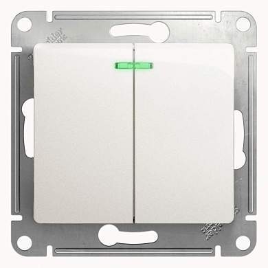 Schneider Glossa Мех. Выкл. Су 2 Кл. Перламутр (Пласт. Осн., Инд.) Gsl000653 (арт. 557255)
