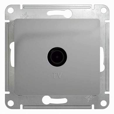 Schneider GLOSSA мех. роз. TV СУ 1 мест. алюминий (пласт. осн., проходная, RG6, 4dB) GSL000392 (арт. 555308)