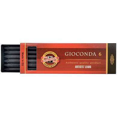 Грифели для цанговых карандашей Koh-I-Noor "Gioconda", H, 5,6мм, 6шт., круглый, пластик. коробка (арт. 298320)