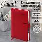 Ежедневник датированный 2027, А5, 148х218 мм, GALANT "Ritter", под кожу, красный, 118077 (арт. 118077)