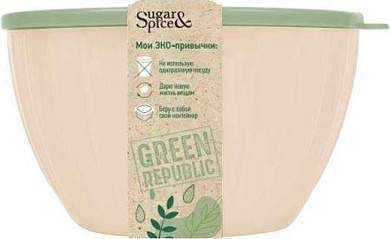 Миска (салатник) Green Republic 5л с крышкой, лён SE1868GR Sugar&Spice (арт. 800529)