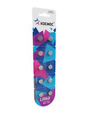 Элемент питания Космос G01  LR60, L621, 164, 364 BL10  6,8x2,1 (арт. 481368)