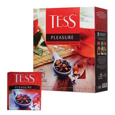 Чай TESS "Pleasure" черный с шиповником, яблоком, лимонным сорго, 100 пакетиков в конвертах по 1,5 г, 0919-09 (арт. 621034)