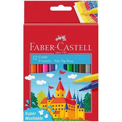 Фломастеры Faber-Castell "Замок", 12цв., смываемые, картон, европодвес (арт. 315947)