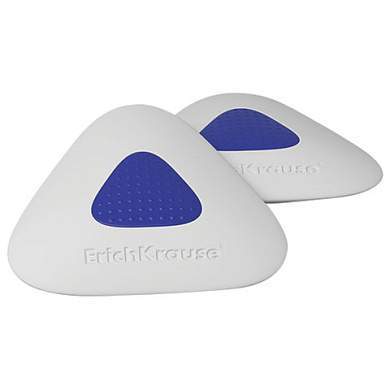 Ластик ERICH KRAUSE "SmartWay Mini Triangle", 37х35х9 мм, белый, треугольный, пластиковый держатель, 45552 (арт. 222300)