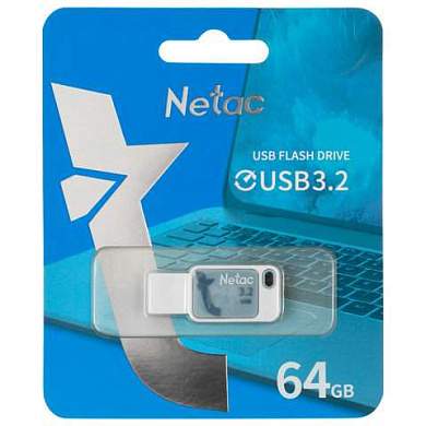 Флеш-диск 64 GB NETAC UA31, USB 3.2, голубой, NT03UA31N-064G-32BL (арт. 514057)